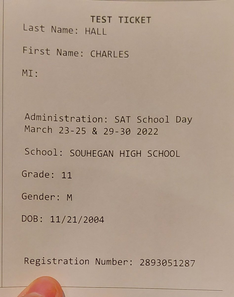 YoshiGolf7's tweet photo. MY SAT TICKET!!!!! #sat #pstat #sats #ticket https://t.co/ZUOLRLTphu