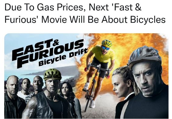 bikeguydotnet's tweet photo. #fastandfurious #gasprice #bike #bicycle #movie #Memes #joke #bikeguy @bikeguydotnet https://t.co/clKSGcd90W