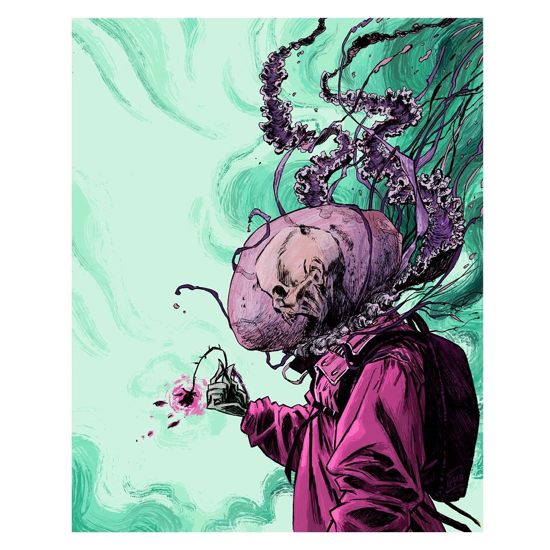 nigna_'s tweet photo. #jellyfish
ONE of the illustrations that you’ll find inside! Here in digital color 

IF COVID-19 NOT IS YOUR BIGGEST PROBLEM? 
21x29,7 cm
Ink on paper

#nignart #illustration https://t.co/zrXW1SHUwL