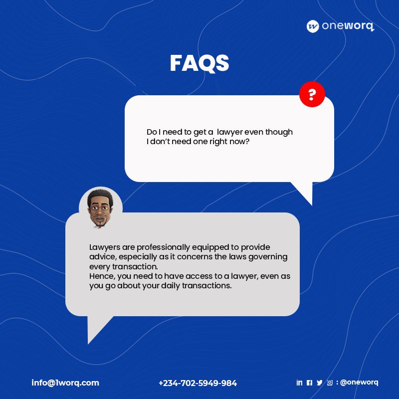 oneworq's tweet photo. Have you ever wondered why you need a lawyer?

Here it is.

#oneworq
#legalfaqs https://t.co/vfhPnzbJBC