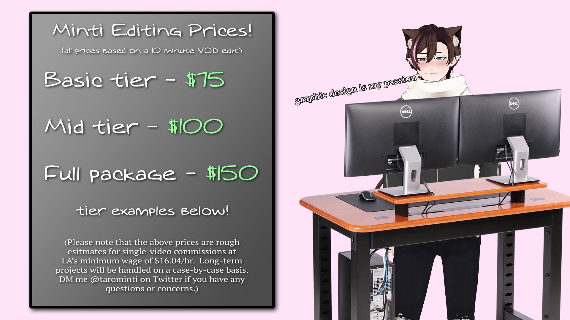 Minti 🎬 Still an Editor :3 on Twitter: "Big thread of my editing prices  and examples! For all of you who are interested :3 For a more accurate  estimate of what I'd