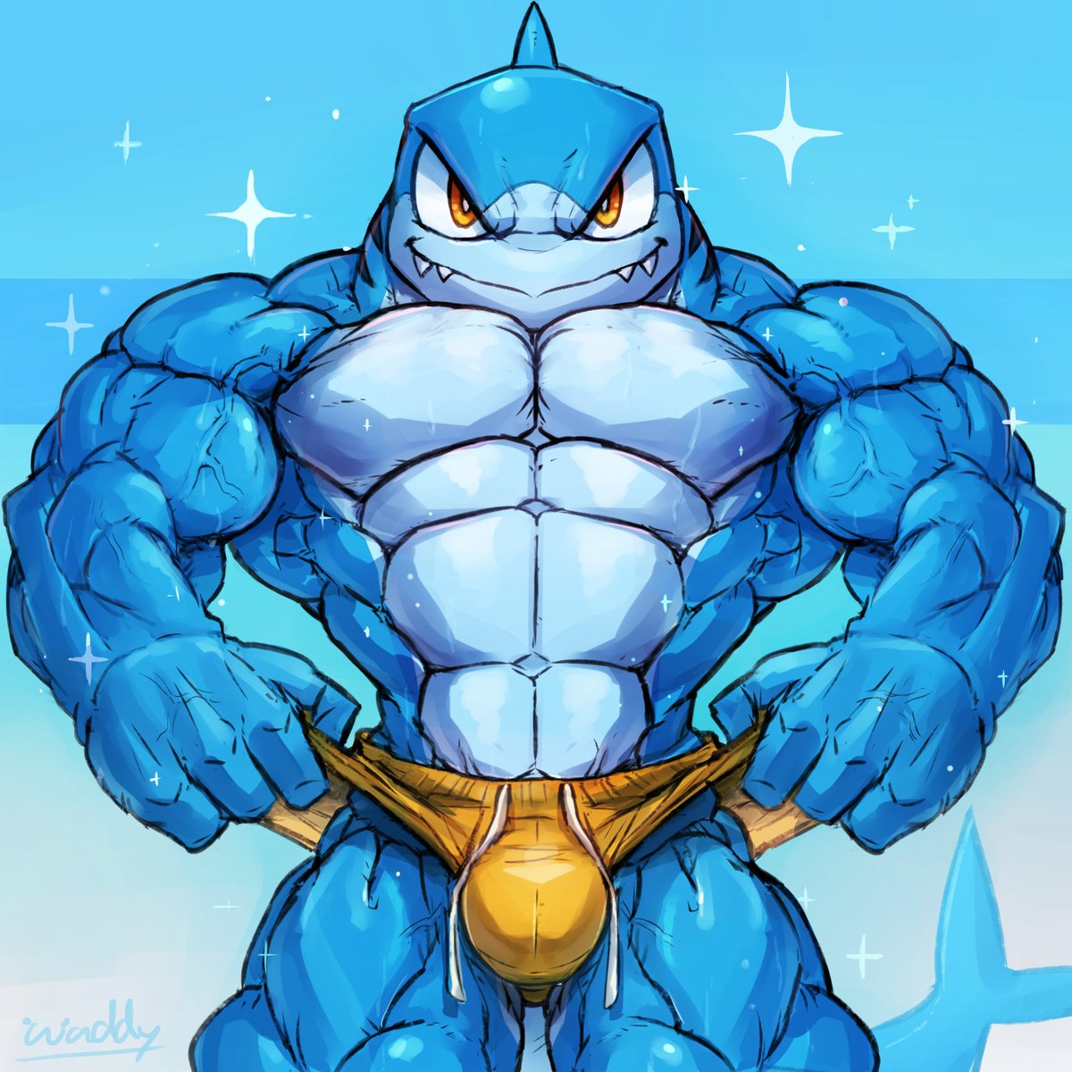 After training with Great White Shark, Mako's got the hot ripped body he's dreamed of. He wants you to check out his legs muscles. (OC by @/sqshiijelly)

More parts below in the comment.