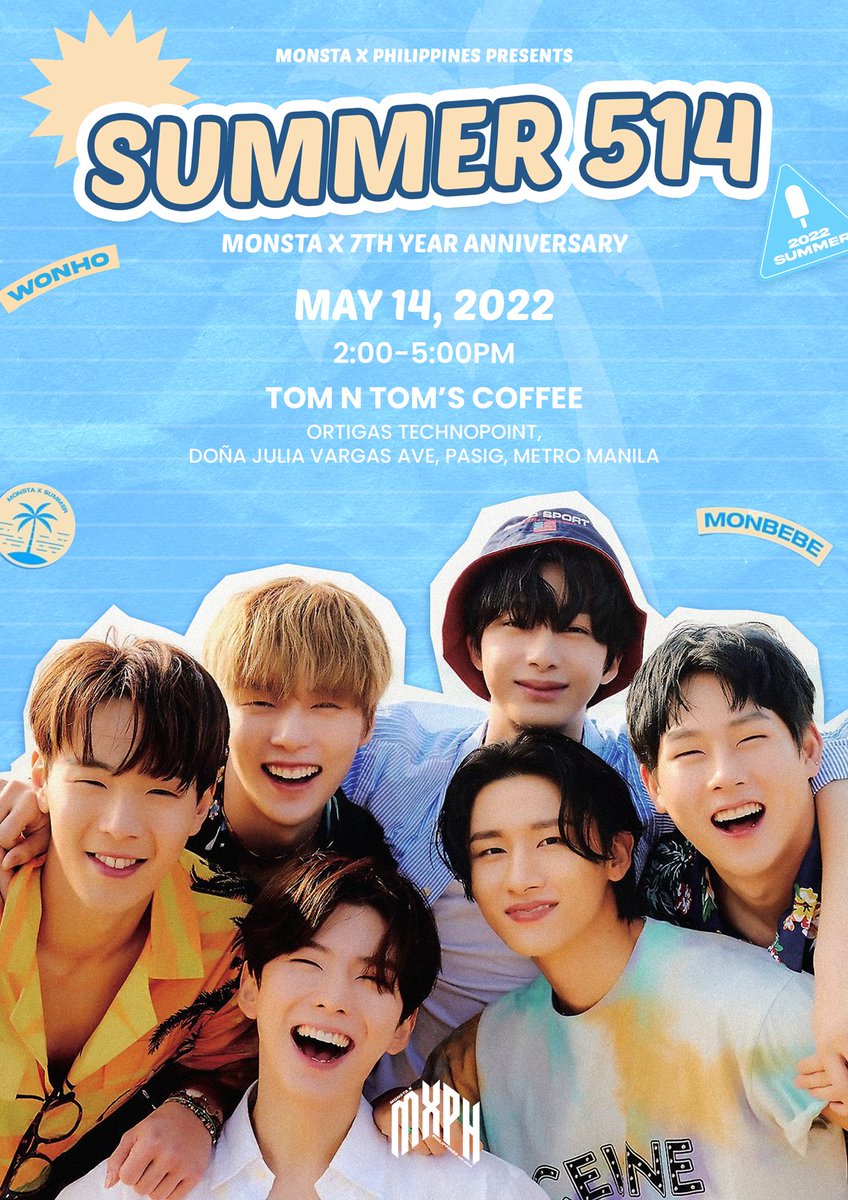 MonstaX_PH's tweet photo. Coffee and Monbebes the best blend! Celebrate Monsta X 7th anniversary with us this coming May 14th at Tom N Toms Coffee Manila. Be in your best summer outfit!

https://t.co/jOuLqX6r1W https://t.co/VSe89aEqew