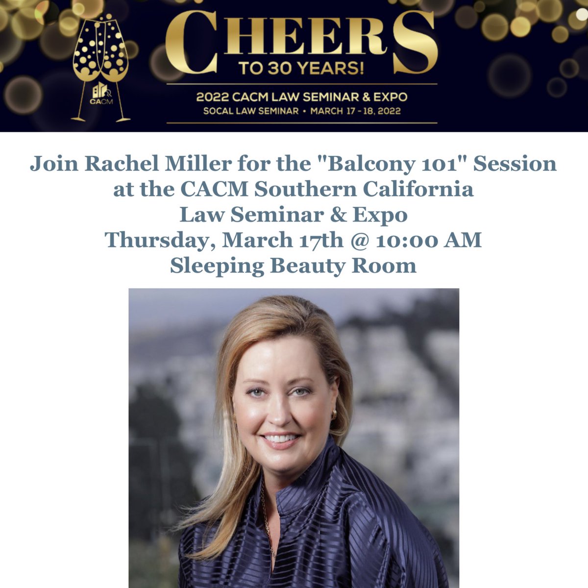 MillerLawFirm's tweet photo. The Miller Law Firm is the Proud Sponsor of the "Balcony 101" Session at the Southern California Law Seminar & Expo on March 17th, 10:00AM - 11:15AM
https://t.co/AG3Qt4DMg5
#TMLF #constructiondefects #CACM #strongertogether #threedecadesstrong https://t.co/rAa3ODBoCj