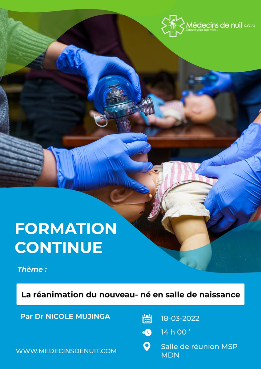 NuitSos's tweet photo. Formation continue avec comme thème : "La réanimation du nouveau-né en salle de naissance" par Dr Nicole MUJINGA @NuitSos #Medecinsdenuit https://t.co/Vw7gBzYHP9