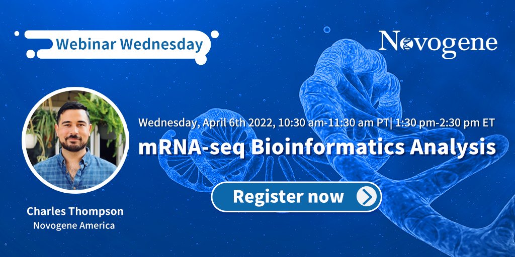 NovogeneAmerica's tweet photo. #NewWebinarAlert! 🚨 Join us, Wednesday, April 6th for our new webinar “mRNA-seq Bioinformatics Analysis”. In this webinar, Novogene will help merge the gap between raw data and its potential biological significance using bioinformatics!
Register today! 👉https://t.co/LX3svP4JCE https://t.co/OZnL3TyMZV