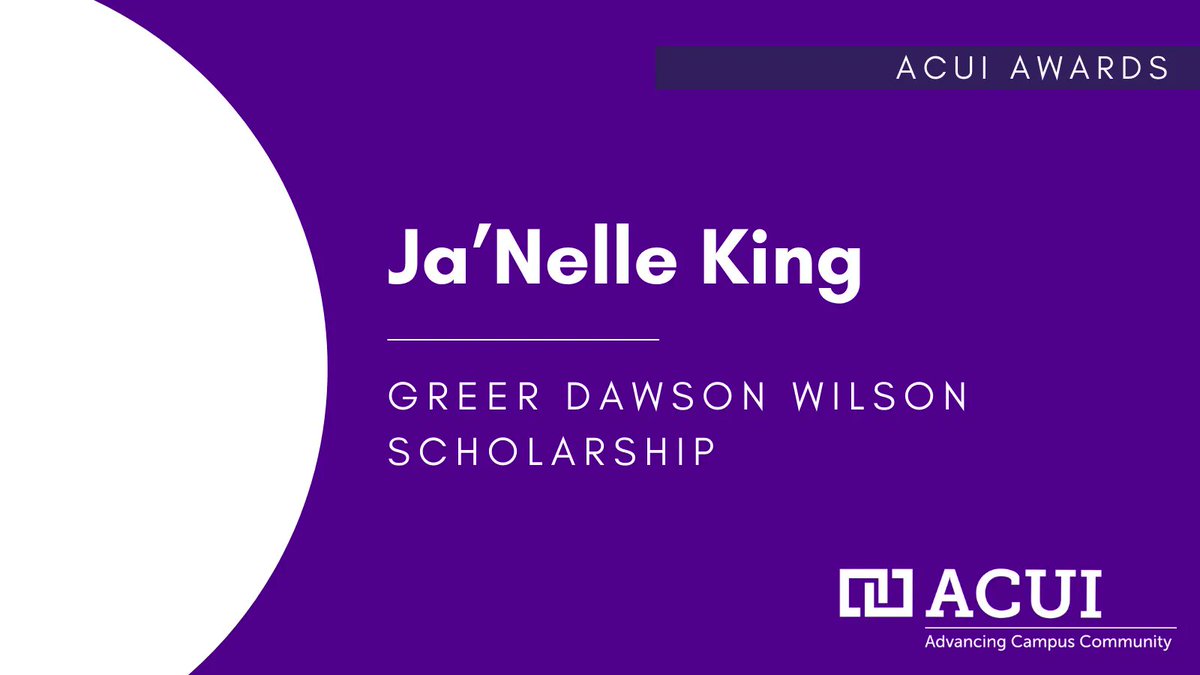 ACUItweets's tweet photo. Announcing the 2022 Greer Dawson Wilson Scholarship, Ja’Nelle King from the @uhouston. Congratulations! #ACUI22 https://t.co/WqtR6hMQuK