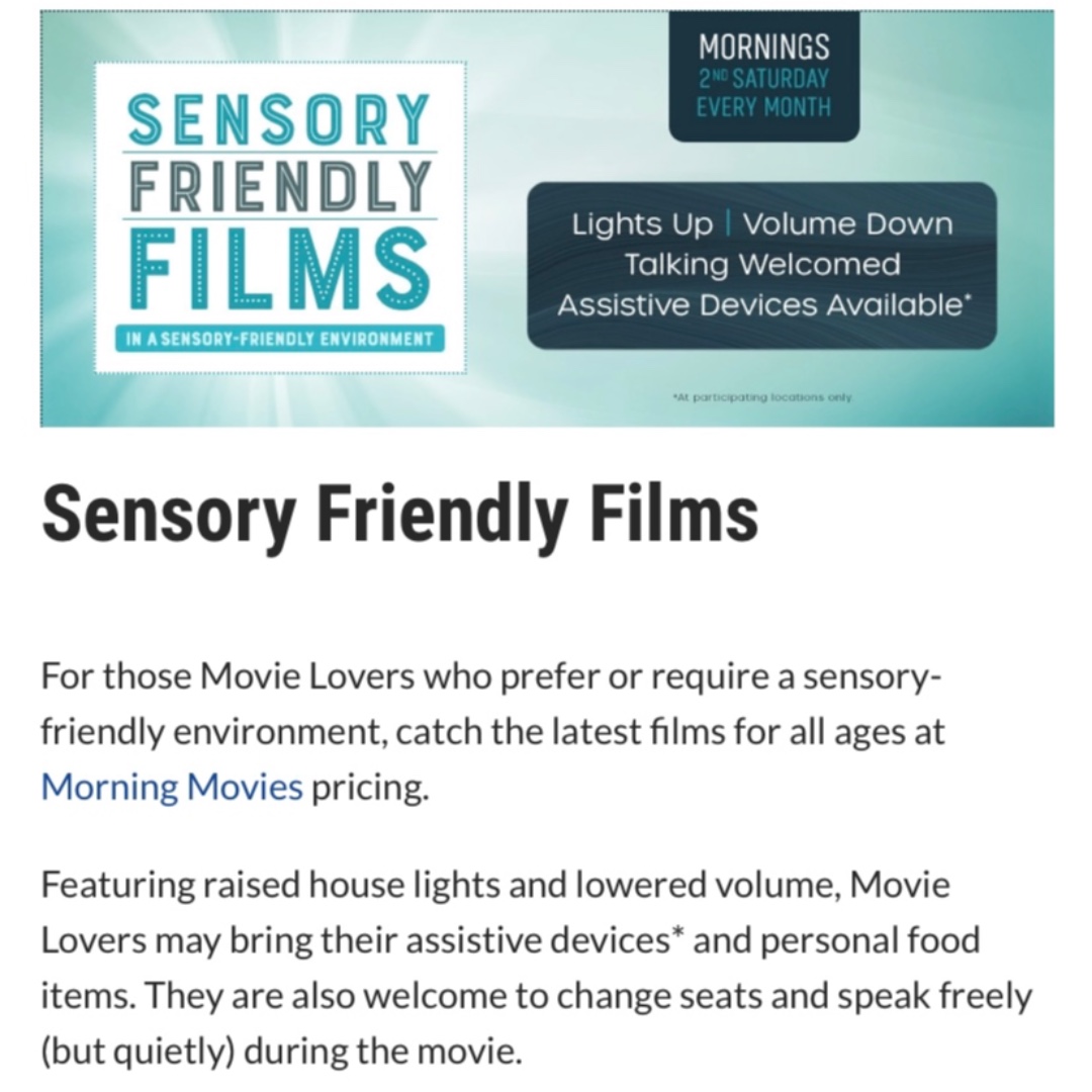 KidsWL_'s tweet photo. #withoutlimitsWednesday

This week, we want to shout out sensory-friendly movie screenings! Both Cineplex and Landmark Cinemas offer sensory-friendly movies so your kiddos can enjoy the big screen. Check out Cineplex and Landmark websites for schedules and more information. https://t.co/FFA13wGypm