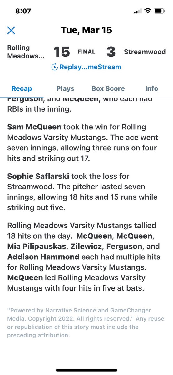 SamMcqueen2023's tweet photo. First highschool game of the season! Set a new school record for strikeouts in a game! So excited to see what the future holds. https://t.co/Syhe9fr7ZJ