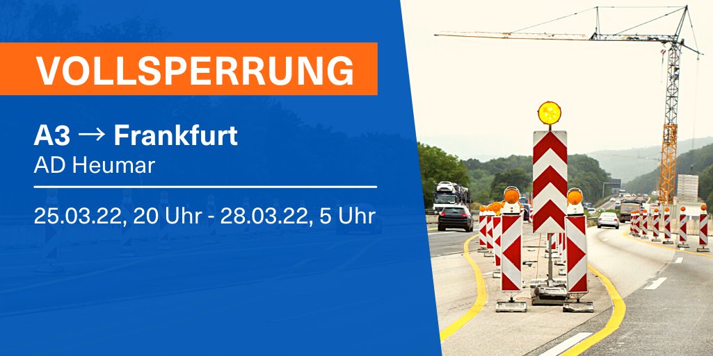 Autobahn_Rheinl's tweet photo. 🛑Am nächsten Wochenende (25.03. um 20 Uhr bis 28.03. um 5 Uhr) ist die #A3 nach Frankfurt im Dreieck #Heumar gesperrt, in Höhe der Abfahrt Aachen/Köln-Süd (A4). Folgt bitte der Umleitung.🚧 Die DEGES saniert die Rand- bzw. Standstreifen. (ld) #verkehr https://t.co/95vq5MY3Rz
