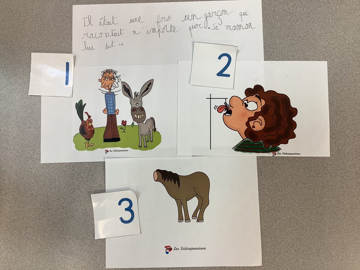 Lisez notre histoire et choisissez la bonne réponse :
1- Tu passes du coq à l’âne.
2- Tu as la langue 👅 bien pendue.
3- Ton histoire n’a ni queue ni tête 👤.
Noah, Ava et Remy 
#SemaineDeLaFrancophonie