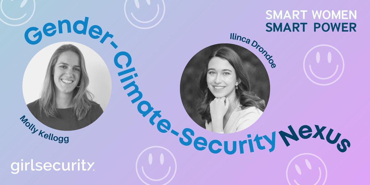 Smartwomen's tweet photo. #NEW: In our latest episode, @GirlSecurity_'s @ilincadro discussed the gender-climate-security nexus w/ @UNEP's @MfKellogg and @SpauldingSez. #IWD #WomensHistoryMonth

Listen:
Spotify: https://t.co/IsuOQ1sa5z
Apple: https://t.co/TGOd1vNwzk https://t.co/eJ48LabB1V