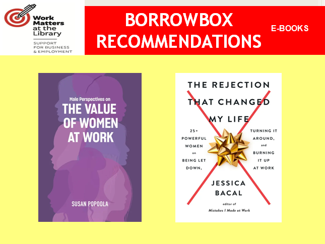 louthcoco's tweet photo. These E-Books @BorrowBox discuss the challenges women face in the workplace from the perspective of men. With inspiring insights for anyone dealing with rejection or looking for a new beginning in their career. #louthlibraries #workmattersatthelibrary #DropIn @LibrariesIre https://t.co/coY66ZsfaB