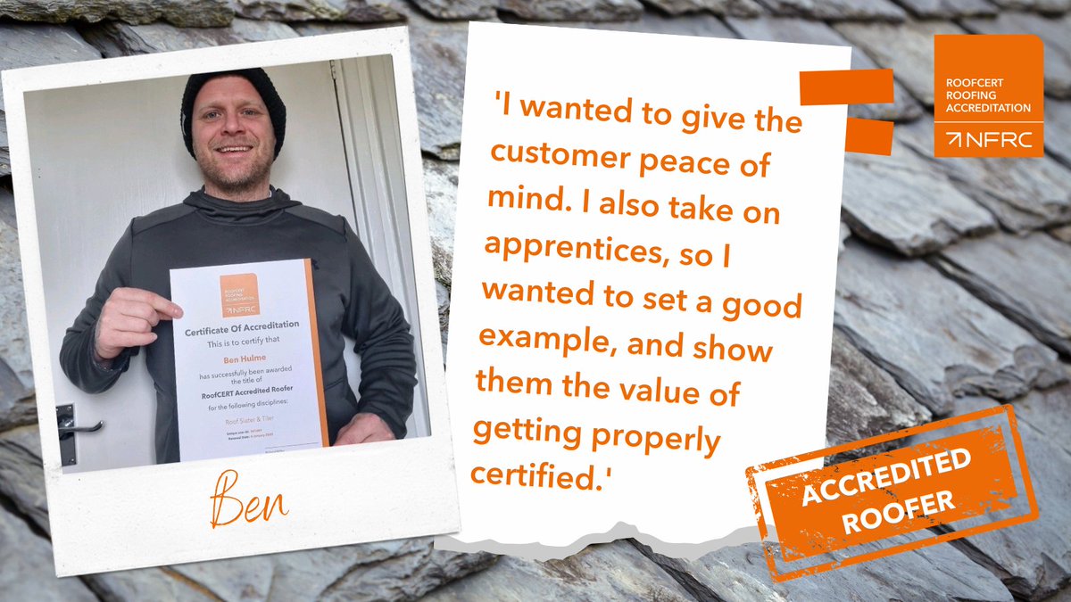 Self-employed roofing operative, Ben, undertakes slating &amp; tiling work. After hearing about RoofCERT from his local roof training provider, Ben quickly gained his RoofCERT certification.

Start your RoofCERT journey today by visiting: roofcert.co.uk/register