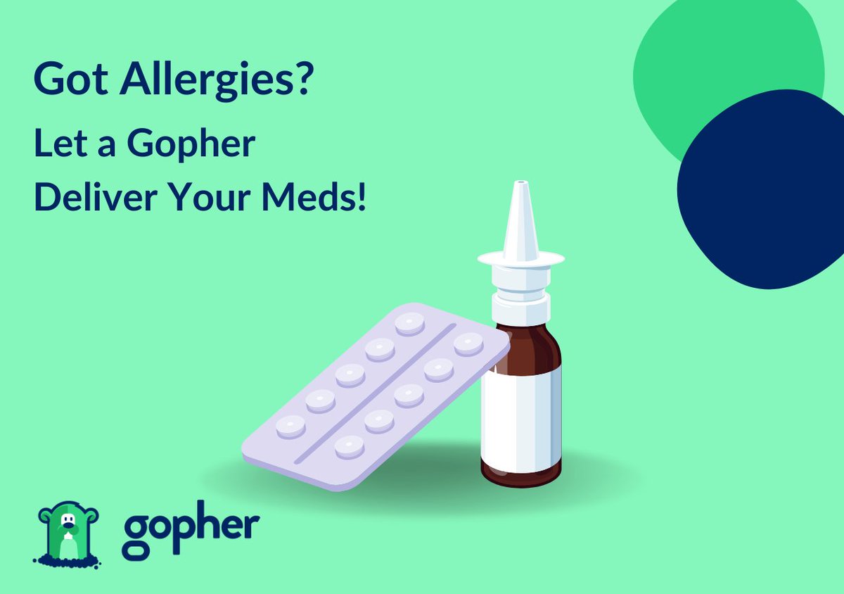 GopherMobileApp's tweet photo. When you have seasonal allergies, the last thing you want to do is go outside. Thankfully there's Gopher! Request your nasal spray and other allergy medications then have them delivered wherever you are!
#gopher #gopherapp #errands #delivery #pickup #raleigh #raleighnc #durham https://t.co/rMOt39j8vE