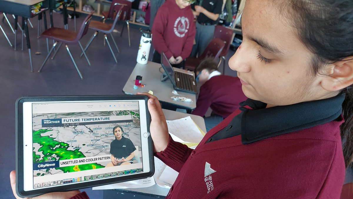 Insprired by Kevin Stanfield, the Grade 5s have been creating weather forecast videos using their understandings from the weather unit. #wearerundle <a href="/CTVCalgary/">CTV News Calgary</a> <a href="/DoInkTweets/">DoInk Tweets</a>
