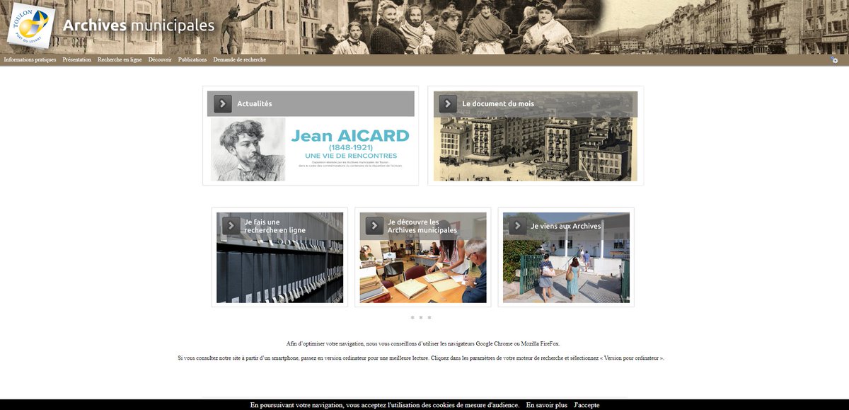 Avenio_Com's tweet photo. Un exemple de site AvenioWeb (logiciel de valorisation de vos archives) développé par un service d'archives sans coût supplémentaire et sans dépendre d'un prestataire.
#AvenioWeb #logiciel #archives #internet  @Avenio_Com
https://t.co/4w4GFsS0n1 https://t.co/ZlpY1v8n8U