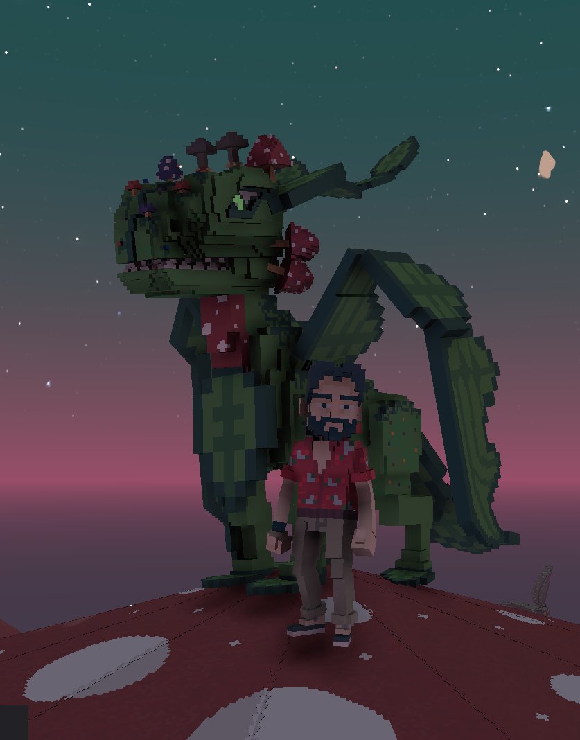 FailoxHD's tweet photo. @TheSandboxGame I just participated in the daily #SandboxAlphaS2Contest for a chance to earn up to 1,000 $SAND! Starting March 15 - Selfie with the mushroom dragon. Check out my screenshot below! 👇 #SandboxAlphaS2 https://t.co/4UeTKnjtAH