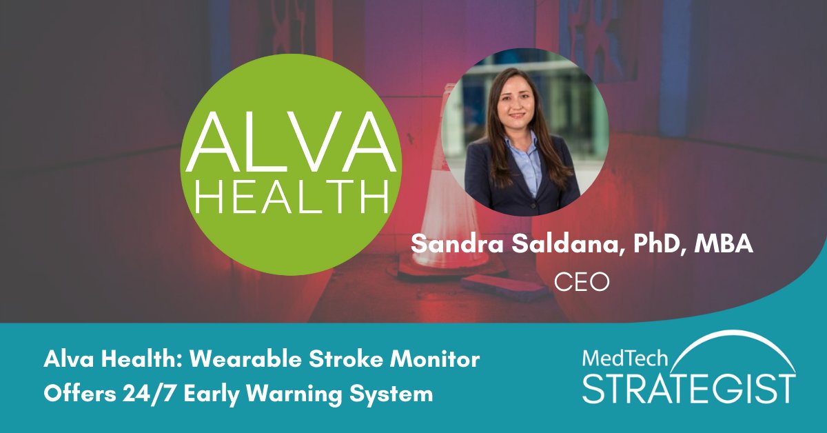 MedTech Strategist | MedTech's Most Trusted Source (@medtechstrat) on Twitter photo Nearly 800,000 people in the US suffer a stroke each year. <a href="/alvahealth/">Alva Health</a>, winner of the 2021 <a href="/MedTechAwards/">MedTech Innovator</a> Global Competition, is developing a unique wearable system capable of remotely monitoring high-risk patients for #stroke or TIA. bit.ly/3wcKWWo <a href="/MaryThompsonMTS/">Mary Thompson</a> Nearly 800,000 people in the US suffer a stroke each year. <a href="/alvahealth/">Alva Health</a>, winner of the 2021 <a href="/MedTechAwards/">MedTech Innovator</a> Global Competition, is developing a unique wearable system capable of remotely monitoring high-risk patients for #stroke or TIA. bit.ly/3wcKWWo <a href="/MaryThompsonMTS/">Mary Thompson</a>