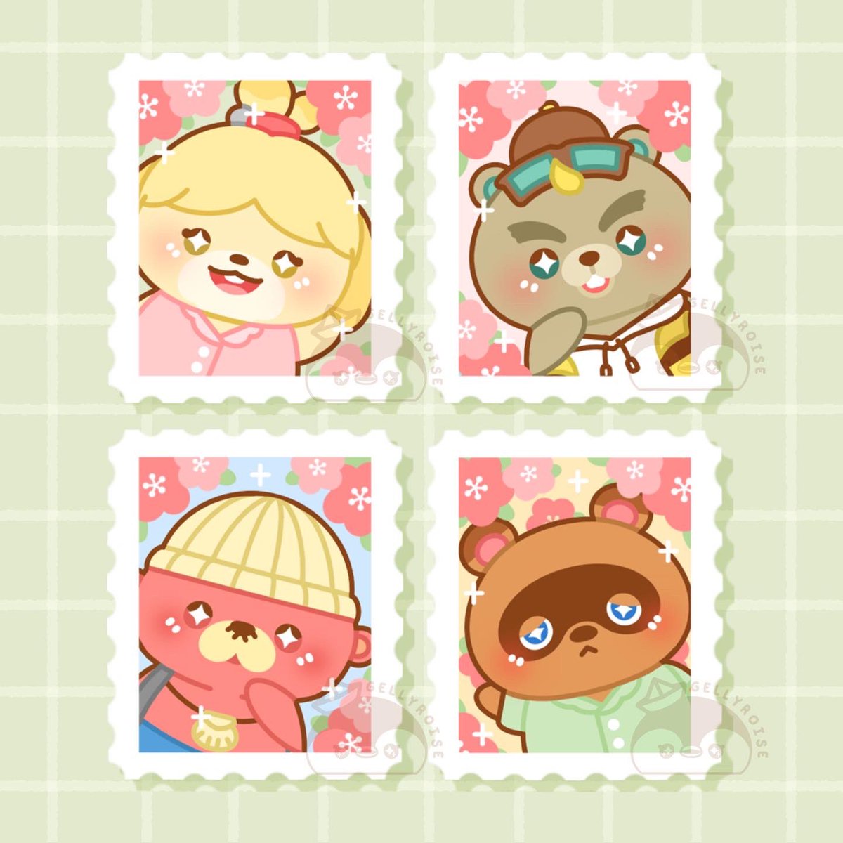 gellyroise's tweet photo. animal crossing stamps!! ✨ which one is your fav? ☺️💗 https://t.co/DtbYnJADx3