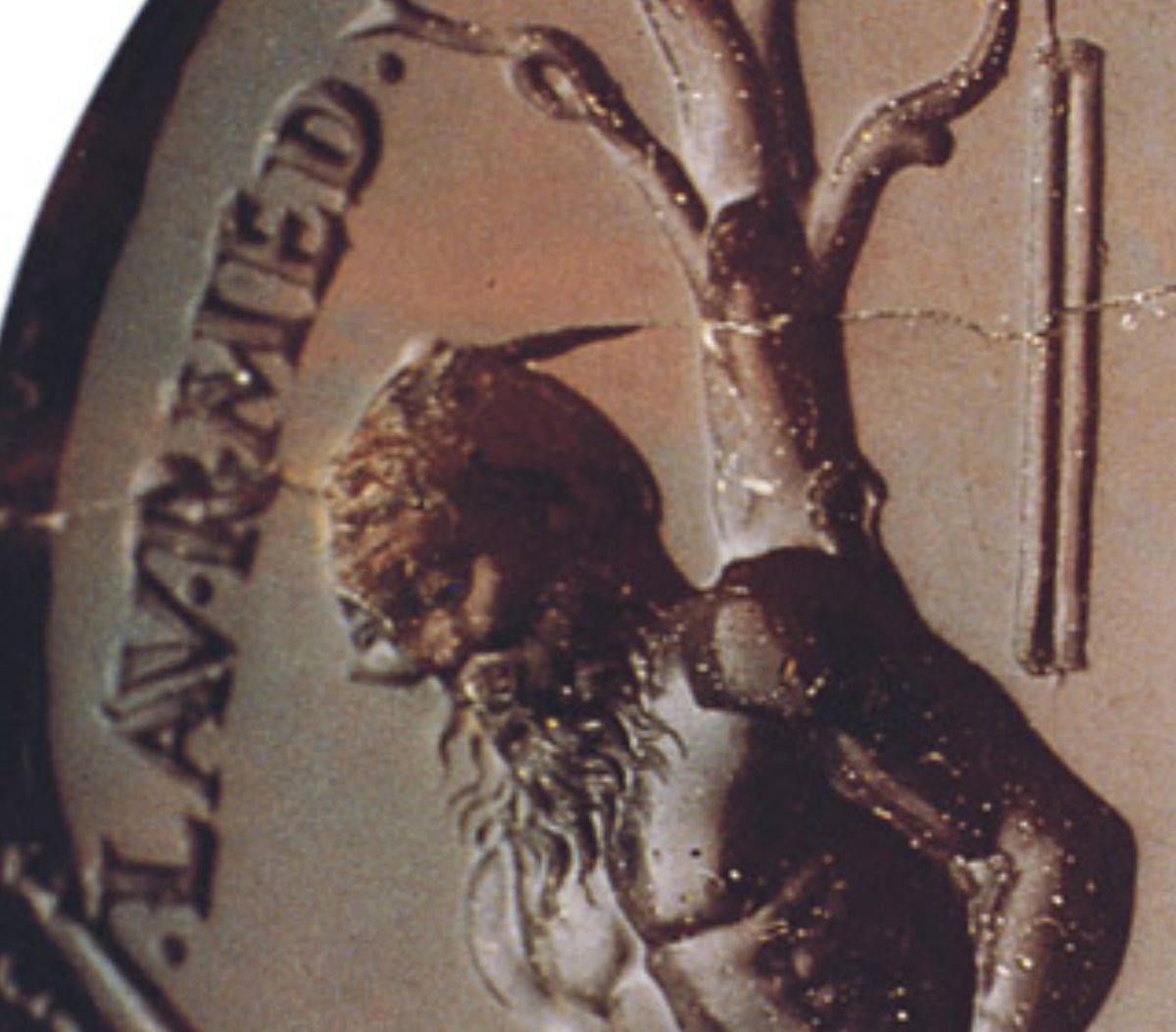 El "Sello de Nerón" es un entalle de cornalina cuya data está propuesta para 30 a.C-20 d.C. Este entalle perteneció a Lorenzo de Medici, y eso es incontestable, pues conserva el "ex gemmis" que el Magnífico mandaba grabar en las gemas de su colección (LAVR·MED).