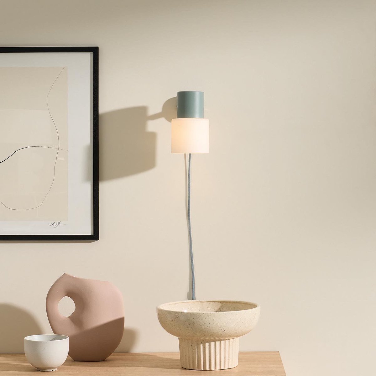 _weatherhead's tweet photo. Colson Wall Light, blue, powder-coated finish, designed for @madedotcom 

#madedotcom #lightingdesign #lightingdesigner https://t.co/Vypckna9bs