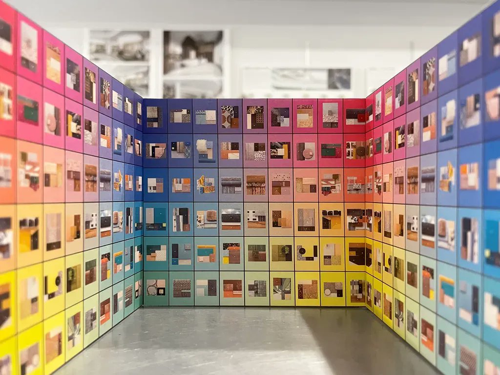 DIFFANational's tweet photo. In partnership, Slade Architecture and @MaterialBankCo are proud sponsors of #DIFFAbyDesign 2022. Together, they created a room (entirely with Material Bank shipping boxes and materials) that welcomes one to see, touch, feel, and more importantly, belong. #MakingaDIFFArence https://t.co/fUYDdunJb3