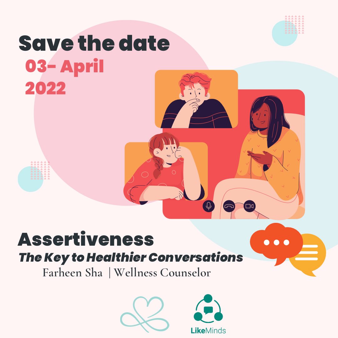 towardbetteryou's tweet photo. Save The Date | 03rd April ✨

Assertiveness- The Key to Healthier Communications 🌈

Type “Interested” in the comments and will DM you with more details. 

#towardsabetteryou #assertive #online #assertiveness #workshop #workshops #daily #communication #post #goa #mentalhealth https://t.co/qkBvuRTdZk