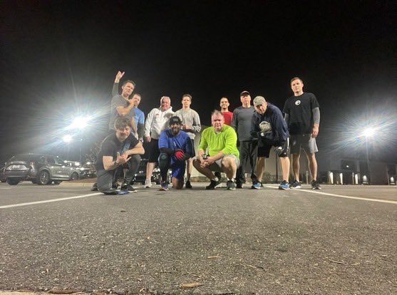F3Waxhaw's tweet photo. What a smorgasbord of family photo types. One pax finally figured out how to take one but he literally posted with the Jolly Green Giant based on the photos.  The trail guys are taking vertical pics &amp; the gear guys are very far away. Get a tripod and commit to the family photo… https://t.co/3glxl9sCox