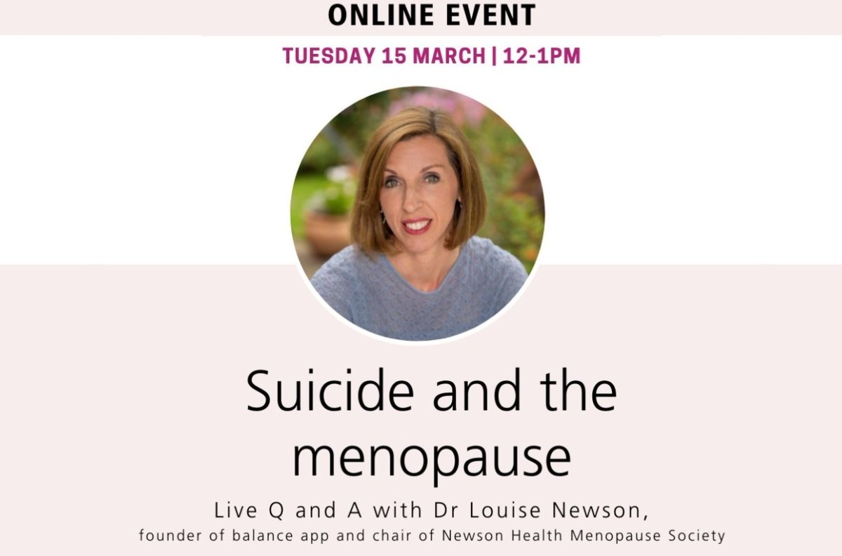 NSFTtweets's tweet photo. Thanks so much to @drlouisenewson  for joining us yesterday for a discussion about suicide and the menopause. The feedback we've received from participants has been hugely positive.

If you missed the event watch it back here 👉🏽  https://t.co/qnAUZZkp9q

#Menopause #Suicide https://t.co/olQOx7okG7