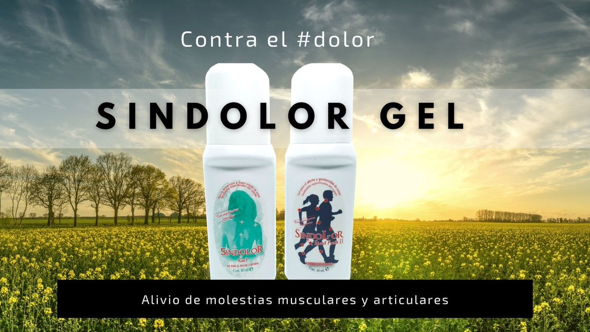 #SindolorGelClásico o #SindolorGelForte tu aliado perfecto para #dolores musculares y articulares

Sin efectos secundarios e ingredientes naturales para que puedas usarlo las veces que quieras sin dañar tu organismo 💙

¡Que no te pare el dolor! #sindolor

Gelparaeldolor.com