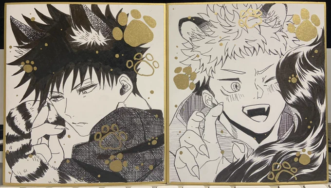 ミニ色紙3つ目🐯🐺
言うの忘れてましたが色紙はお一人様1セットまでです!
これで最低でも3名様には色紙をお迎えいただける…あとは無配ポスカ頑張ります💪 