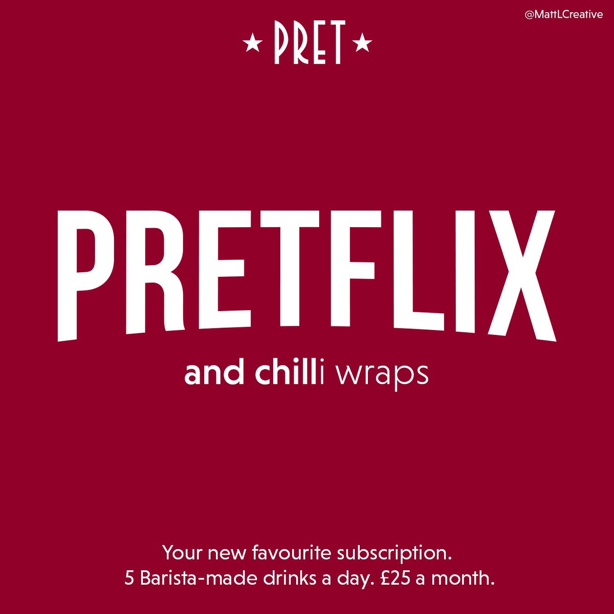 MattLCreative's tweet photo. Another quick idea on the #PretCoffeeSubscription brief…
@OneMinuteBriefs @Pret https://t.co/lcPuowiIdK