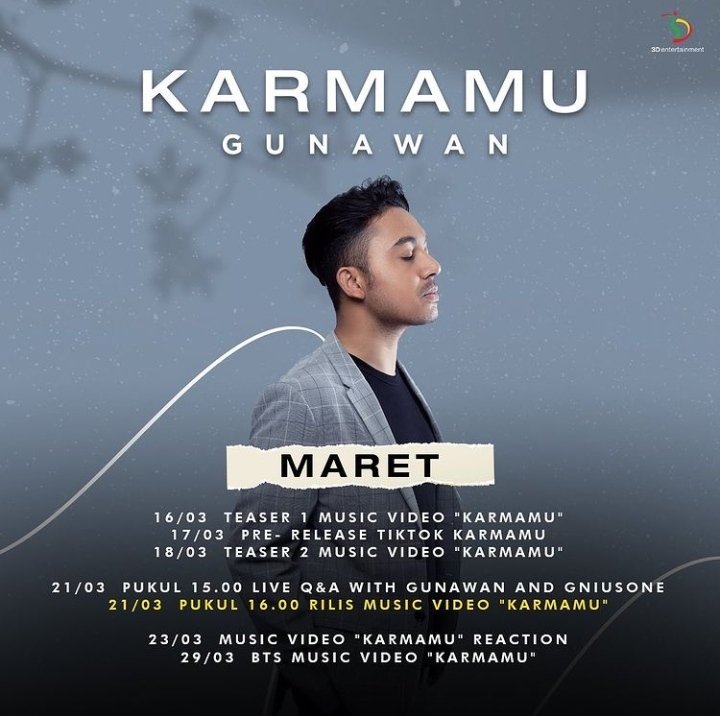 Sifa29640624's tweet photo. Bismillah akan rilis single Abg @gunawanlida2020 tanggal 21.03.2022 pukul 16.00 di YouTube Chanel  @3dent_id #gunawankarmamu #karmamu #gniusoneindonesia #ksggunawanlida  #gunawanlida2020 #streamentertaimen #3dent @Indosiar https://t.co/gvSNoFWbuk
