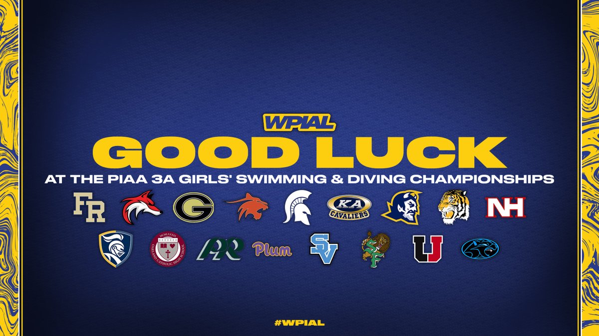 wpial7's tweet photo. Best of luck to our student-athletes competing in the @PIAASports Swimming &amp; Diving Championships at Bucknell this week! 👏👏

#WPIAL | 🏊🏆 https://t.co/boKK2RKQxb