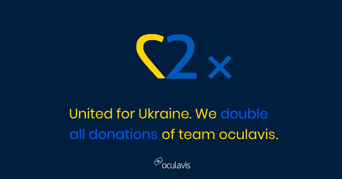 oculavis's tweet photo. We are proud of the great initiative of our team to collect donations for the victims of the war in #Ukraine 🇺🇦. To emphasize this, #oculavis doubles the amount of 4,400 € to make a small contribution with a total donation of 8,800 € to #Caritas, #UNICEF &amp; #RedCross. https://t.co/oZPXXY9PhF