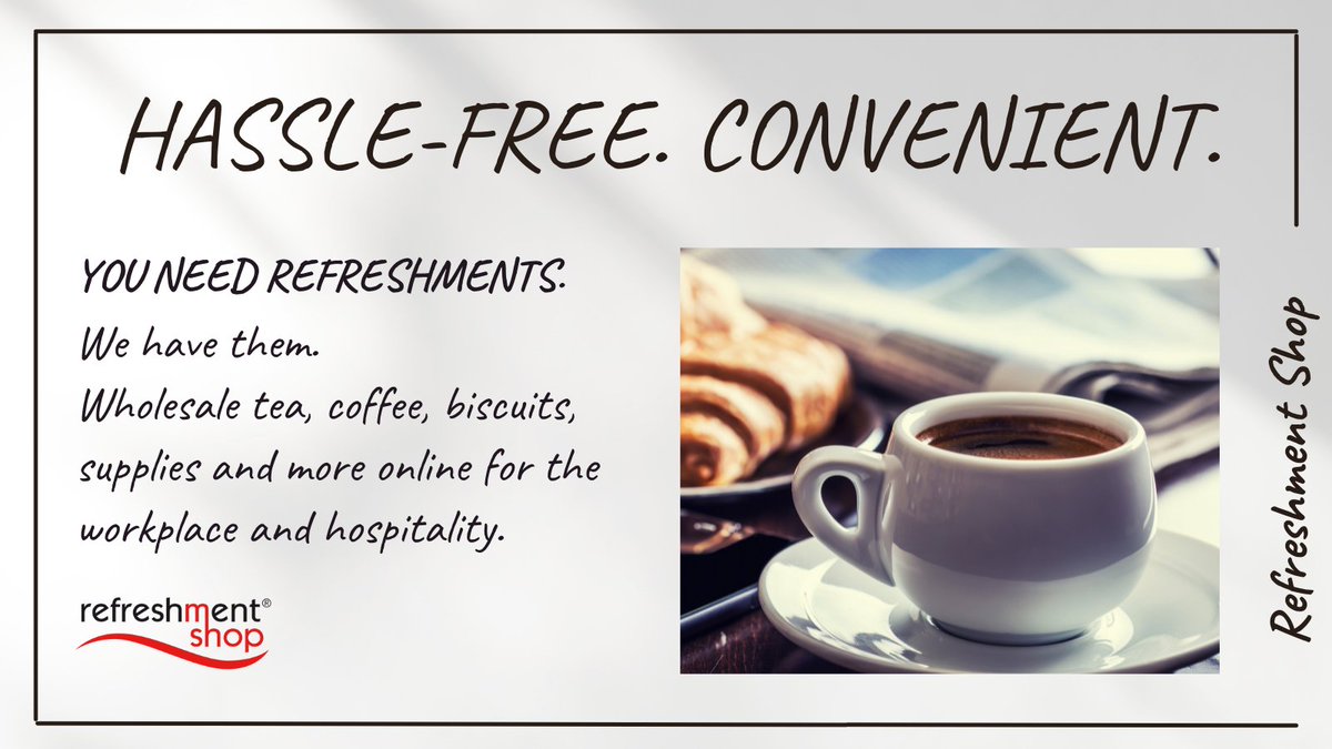 refreshmentshop's tweet image. Operations are busy. You shouldn't have to waste a lot of time ordering refreshments for your team, customers and guests.

Shop everything you need online through Refreshment Shop.

refreshmentshop.co.uk

#hospitality #wholesale #officerefreshments #offices #workplacewellness