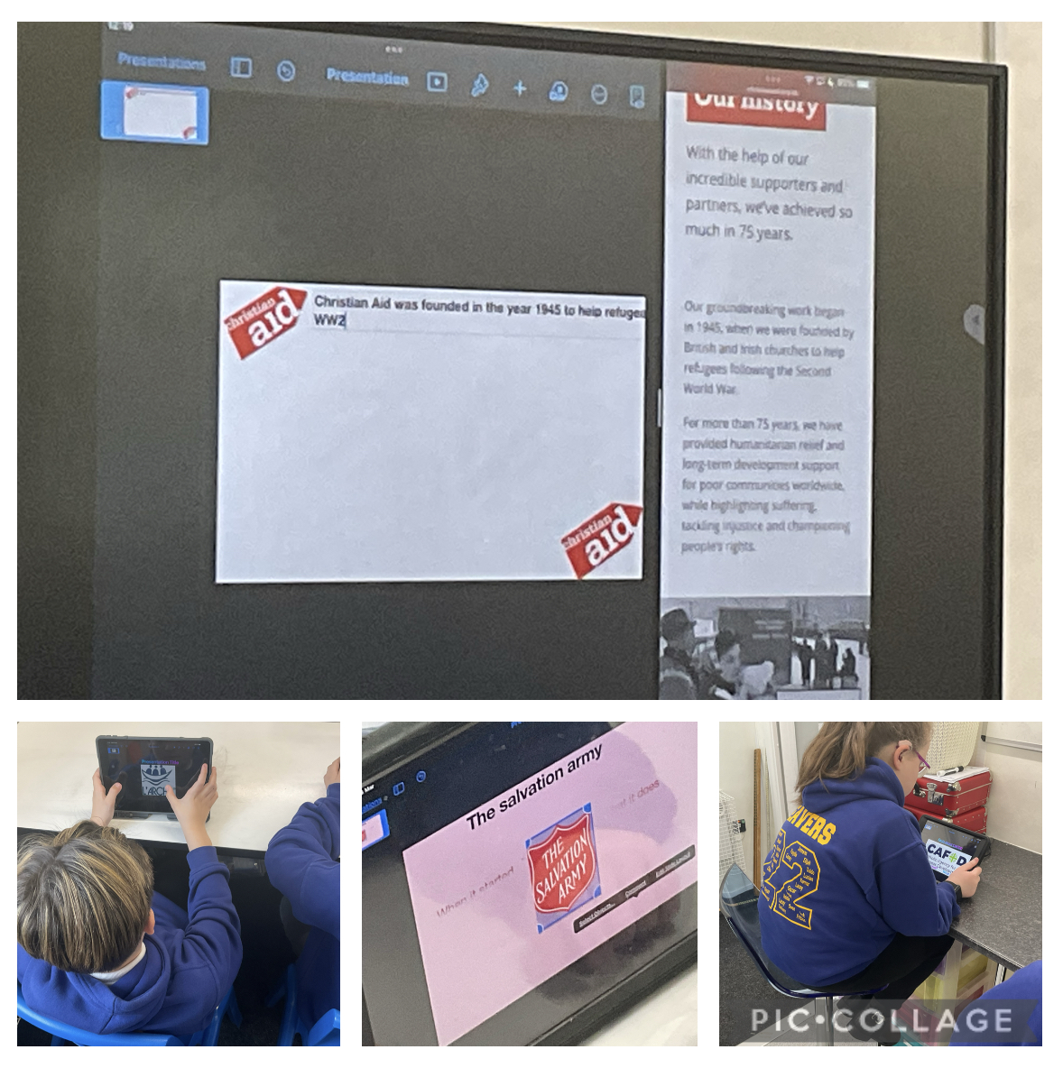 #TeamY6 researching various Christian charities that help their fellow humans, Christian or not.

<a href="/salvationarmyuk/">The Salvation Army</a> <a href="/CAFOD/">CAFOD</a> <a href="/ChristianAidNE/">Christian Aid North East & Cumbria</a>