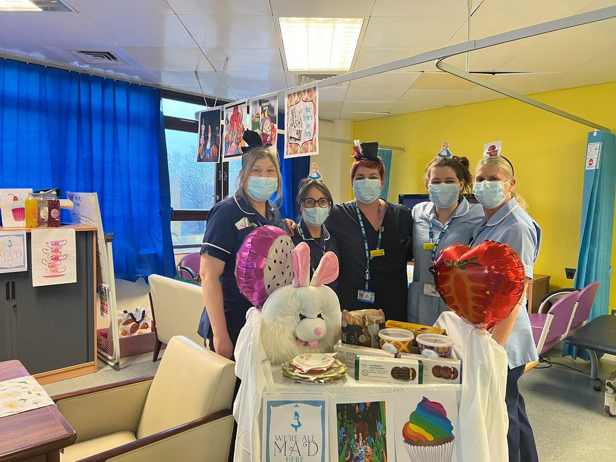 StephJHolland's tweet photo. Mad Hatter Tea Party 🥳 🎩 🫖 
Well done to the Stroke Unit staff - always going the extra mile 🏃‍♀️ #weareallmadhere #teamstroke @clairem27698288 @EmptageMichelle @LisaKer77097770 @MedicineCSU https://t.co/p5LMtOZSj1