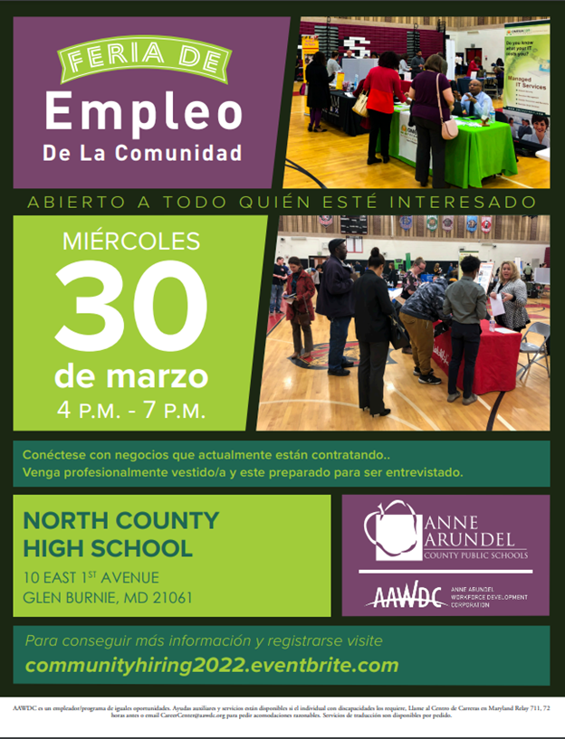 Hey <a href="/AnnapHS_AACPS/">Annapolis High School</a> - looking for employment?  Check this out!  Over 45 businesses who are all hiring!  Open to ALL!  Come dressed for success &amp; ready to interview.  eventbrite.com/e/aawdc-aacps-…  <a href="/AHighPTSA/">Annapolis HS PTSA</a> <a href="/AHighCounseling/">AHS Counseling Dept</a>
