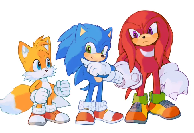 この体格差よ〜、、、愛
#SonicMovie2 
#sonic 
#Tails 
#Knuckles 
