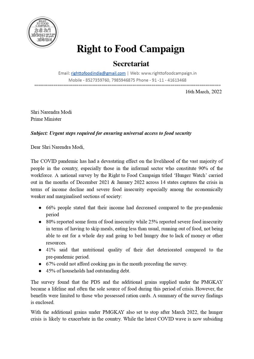 Right to Food, India tweet media