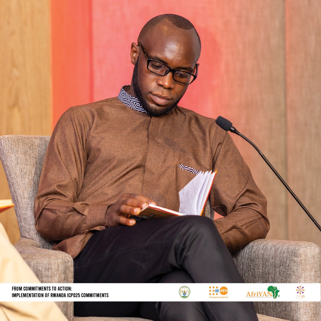 UNFPARwanda's tweet photo. On the pace of the progress in implementing #ICPD25commitments🇷🇼, @evode_ni, the Country Director, @AfriYAN_Rwanda, commended the efforts of @RwandaGov but added are lot more needs to be done to support these efforts. #ICPD25commitments🇷🇼 #fromCommitments2Action #ICPD25Rw https://t.co/H2W819vnMU