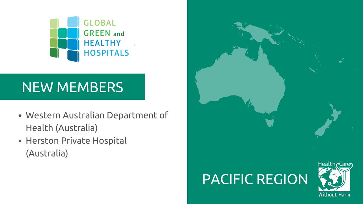 We are honoured to welcome to the GGHH community new members from #Australia

🇦🇺Western Australian Department of Health (@WAHealth)
🇦🇺Herston Private Hospital  

More than 120 members in the Pacific Region work on reducing their environmental footprint &amp; improving public health