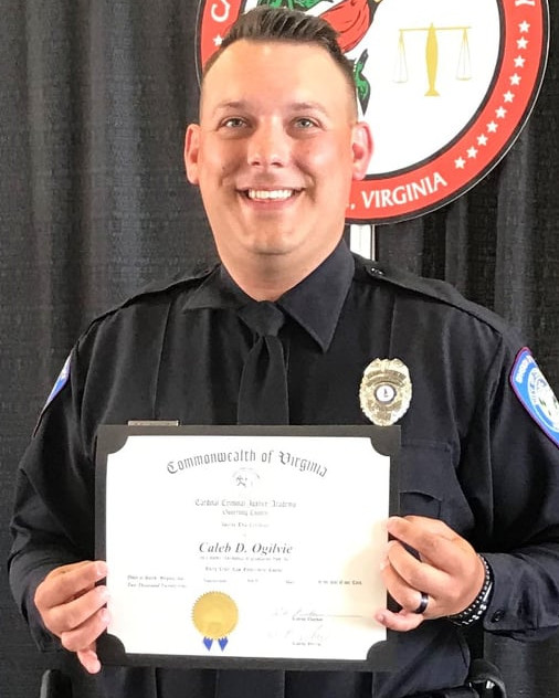 GreenfieldIN_PD's tweet photo. We are deeply saddened to learn of the death of Ofc. Caleb Ogilvie of #CovingtonPD (VA). Ofc. Ogilvie was shot and killed investigating a domestic disturbance. He was a #USMC Veteran and had only bee on the department for one year. #RIP #EnoughIsEnough #StopTheKilling https://t.co/ZizPbj8EsU