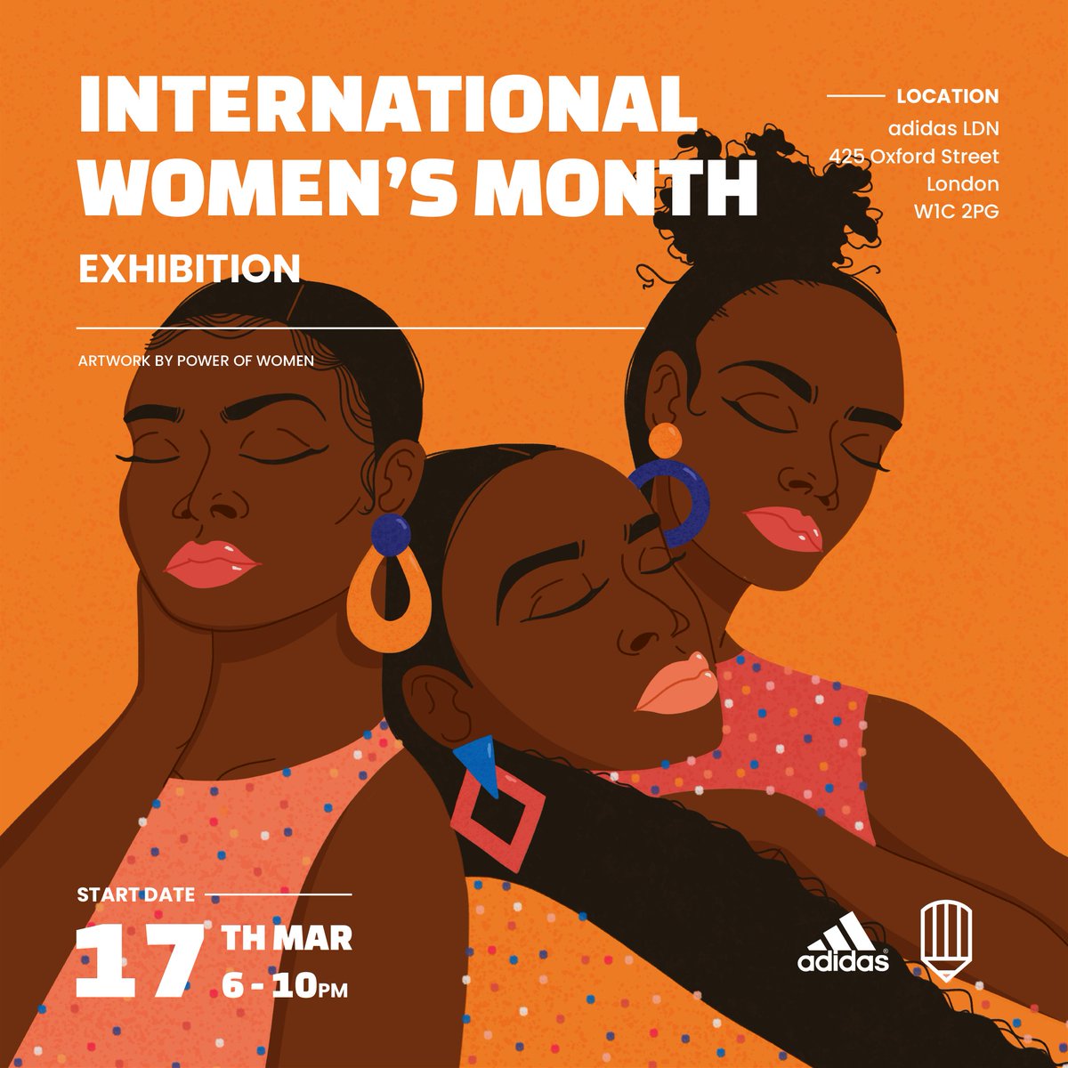 PowerOfWomenArt's tweet photo. BEYOND EXCITED for the launch of the @AdidasLondon x @CreativeDebuts International Women's Month exhibition at the @Adidas flagship store in London TOMORROW! Thank you so much to @LaNFTina of @MonikerArtFair for curating such an AWESOME line-up of NFT artists &amp; projects! LFG! 🚀 https://t.co/0j5AVBV8IH
