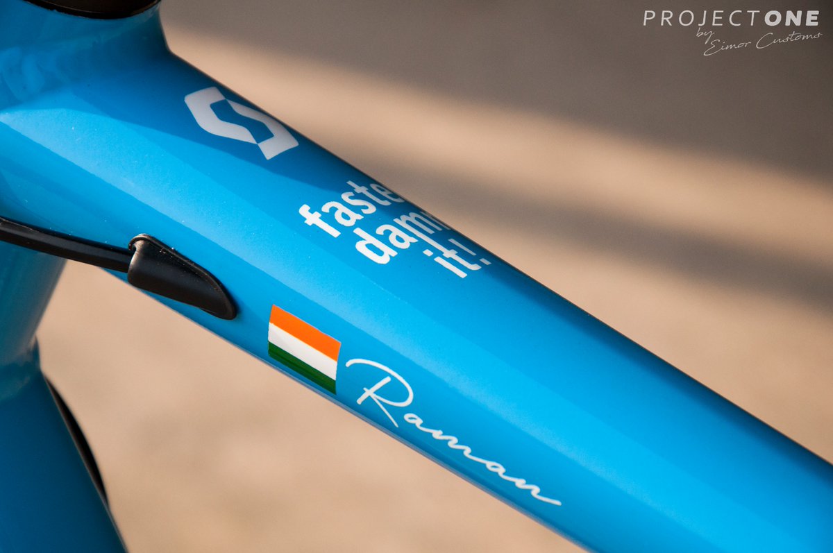 EimorCustoms's tweet photo. ~PROJECT ONE~ 
After painting countless motorcycles, this bicycle came on our way as a new opportunity. Our client dismantled his SCOTT Speedster &amp; gave us the front fork and the frame. He wanted to keep it simple &amp; elegant with personalised elements in his favourite color Blue. https://t.co/AXka8UpzPb