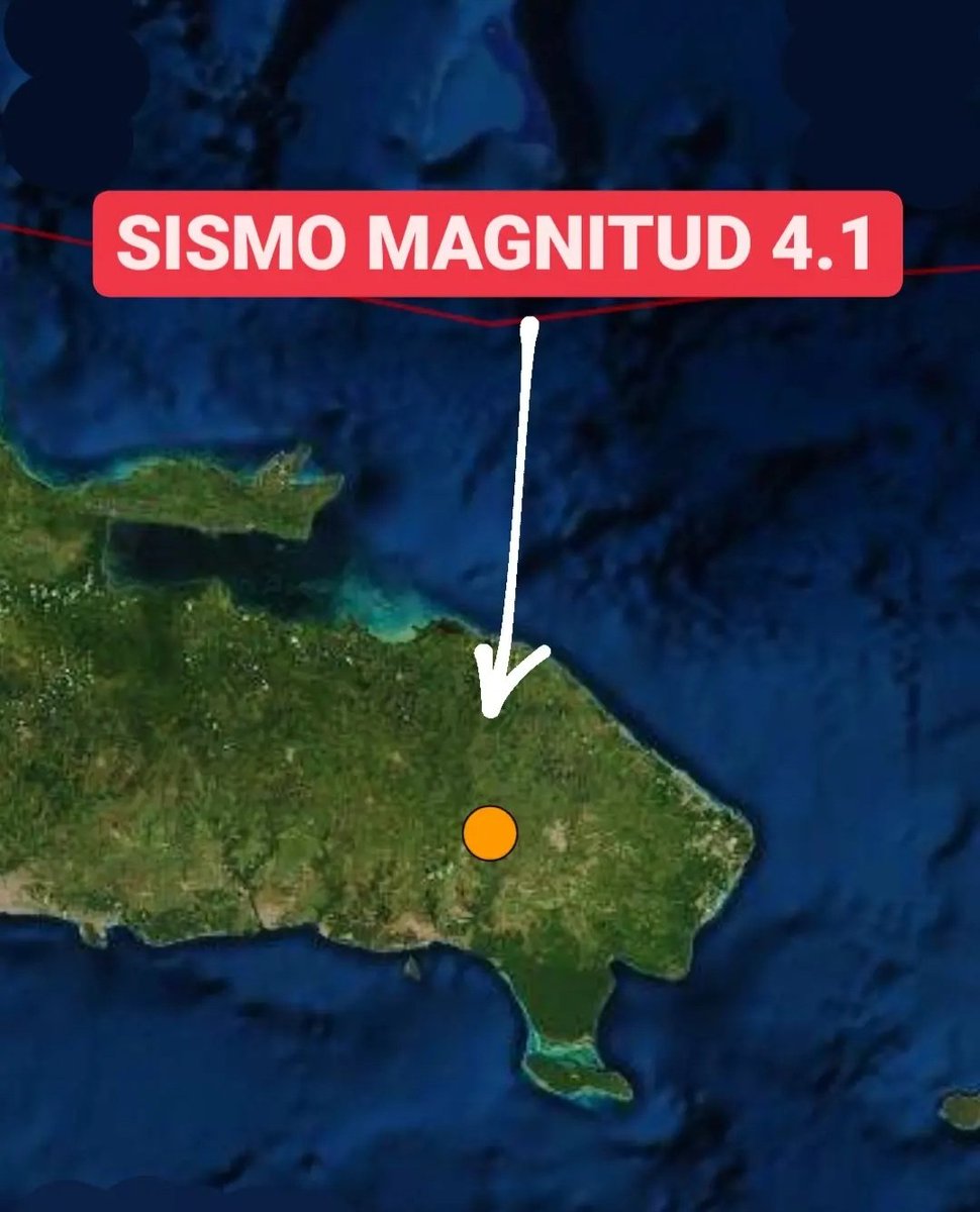 JeanSuriel's tweet photo. ⚠️Un temblor magnitud 4.1 se registró la madrugada de este miércoles en el este de República Dominicana, uniéndose a los sismos ocurridos desde el pasado sábado en el noroeste del país.

🔴¿Lo sintieron?

Sigue ⬇️ https://t.co/6BlgIEzBiN