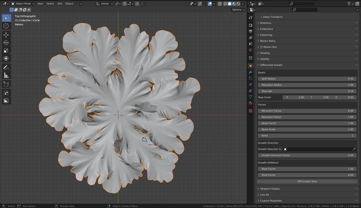 Differential Growth addon for Blender : github.com/inca/blender-d…
#b3d #sverchok