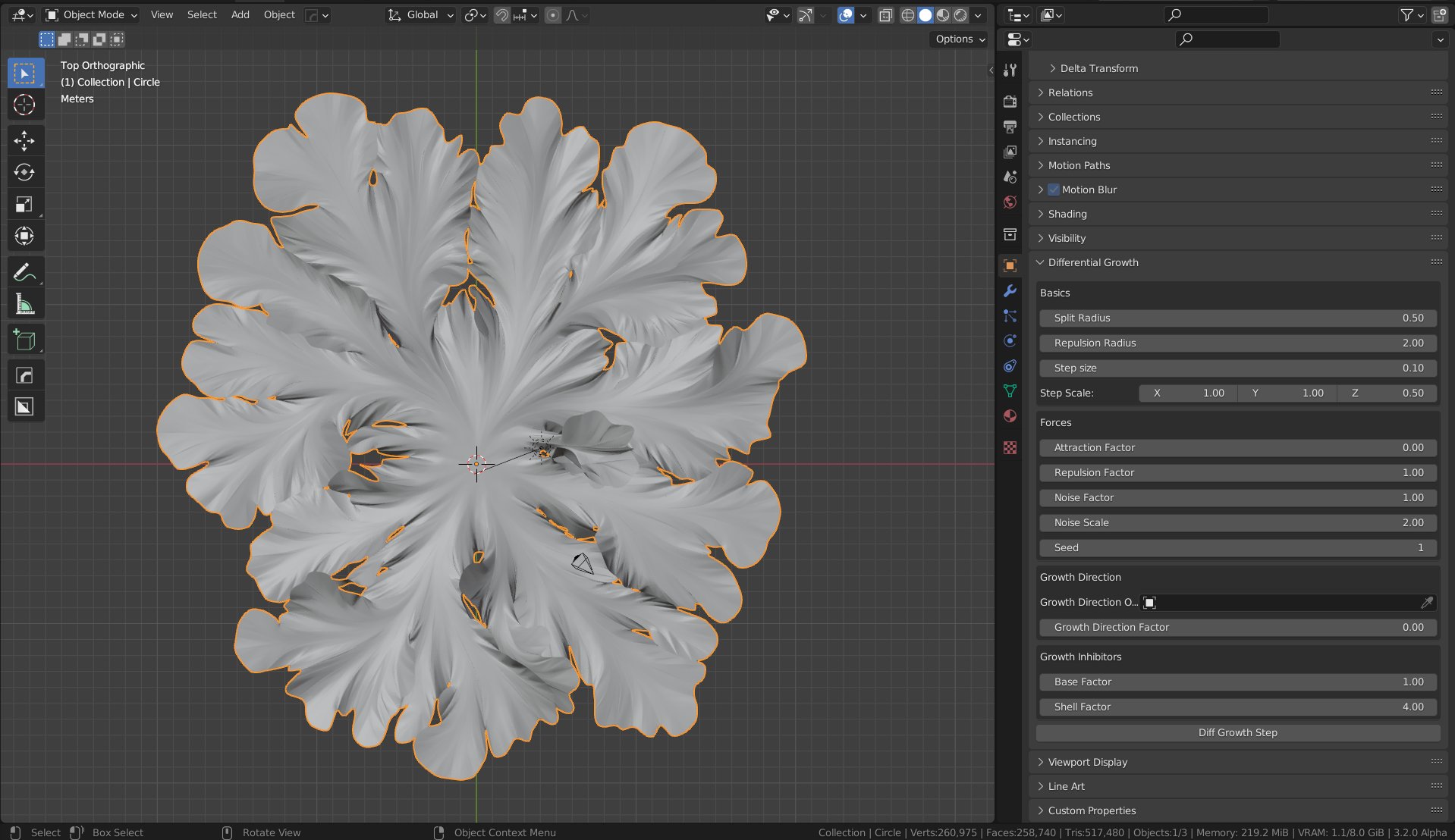Benny Govaerts on Twitter "Differential Growth addon for Blender